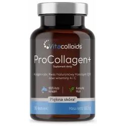 ProCollagen+ kolagen rybi Q10 kwas HA witamina C+ A - 90kapsułek Vitacolloids cena 39,00zł