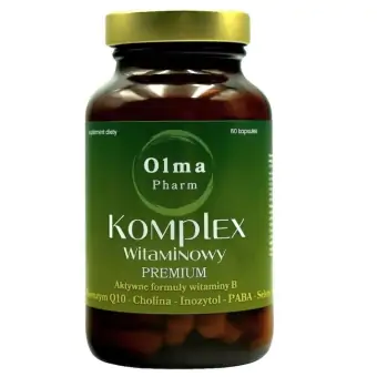 Komplex witaminowy premium Koenzym Q10 cholina inozytol PABA 60kapsułek Olma Pharm cena 69,00zł