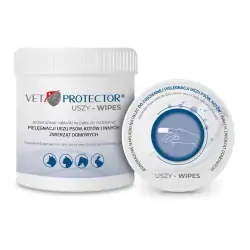 Vet Protector Wipes nakładki do czyszczenia uszu dla psa kota 50sztuk cena 34,90zł