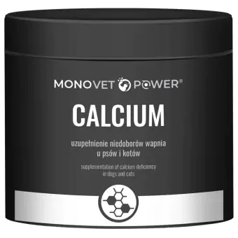 Monovet Power Calcium wapń w proszku przy niedoborach dla psa i kota 120g cena 43,90zł