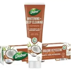 Pasta do zębów wybielająca z olejek kokosowym i sodą oczyszczoną bez fluoru 100ml Dabur cena 23,79zł