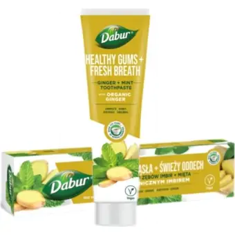 Pasta do zębów świeży oddech z imbirem i miętą bez fluoru 100 ml Dabur cena 23,75zł