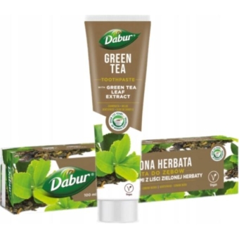 Pasta do zębów z ekstraktem z liści zielonej herbaty bez fluoru 100ml Dabur cena 23,73zł