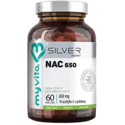 Myvita Silver Pure NAC 650 mg N-Acetylocysteina 60kapsułek cena 32,90zł