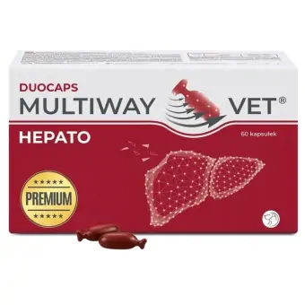 Multiway Vet Duocaps Hepato zdrowie wątroby psa i kota 60kapsułek cena 136,90zł