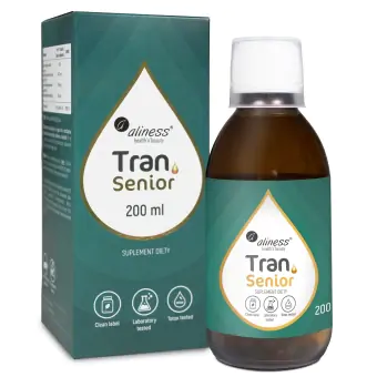 Aliness Tran (olej z dorsza) SENIOR + D3 4000 IU płyn 200ml cena 69,90zł