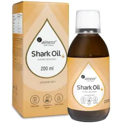 Aliness Shark Oil (olej z wątroby rekina) + Wit. A Wit. D3 o smaku cytrynowym płyn 200ml cena 69,90zł