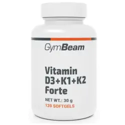 GymBeam Witamina D3+K1+K2 Forte 120kapsułek cena 34,90zł