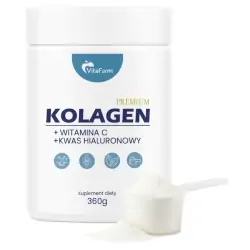 Kolagen rybi z witaminą C i kwasem hialuronowym proszek 360g Vitafarm cena 89,00zł