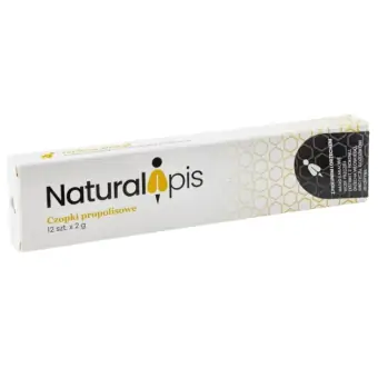 Czopki propolisowe z piołunem i orzechem 12 sztuk NaturalApis cena 47,90zł