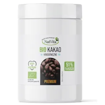 Kakao BIO mielone kriogeniczne ekologiczne (51% rłuszczu) proszek 150g NatVita cena 49,00zł