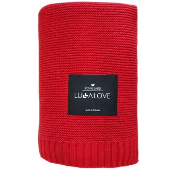 LullaLove Duży koc całoroczny bambus-bawełna 120x100cm czerwony PROMOCJA cena 179,00zł