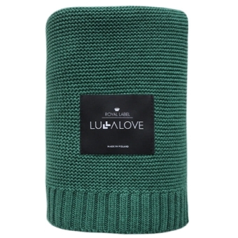 LullaLove Duży koc całoroczny bambus-bawełna 120x100cm butelkowa zieleń cena 229,00zł