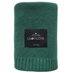 LullaLove Duży koc całoroczny bambus-bawełna 120x100cm butelkowa zieleń cena 229,00zł