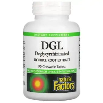 DGL Deglycyrrhizinated Licorice Root Deglicyryzynowy ekstrakt z lukrecji 90tabletek Natural Factors  cena 64,90zł