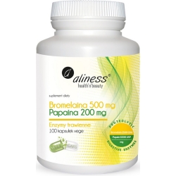 Aliness Bromelaina 500mg, Papina 200mg 100kapsułek cena 59,90zł