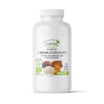Mega Mix Grzybów witalnych 500mg BIO 100kapsułek Natvita PROMOCJA cena 42,00zł