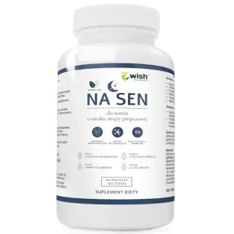 Pastylki do ssania Na sen o smaku mięty pieprzowej 60pastylek Wish Pharmaceutical cena 32,50zł