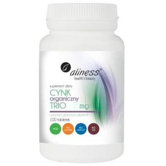 Aliness Cynk Organiczny Trio 15mg 100tabletek cena 29,90zł