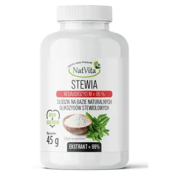 Stewia ekstrakt 99% słodzik w proszku 45g Natvita cena 57,90zł