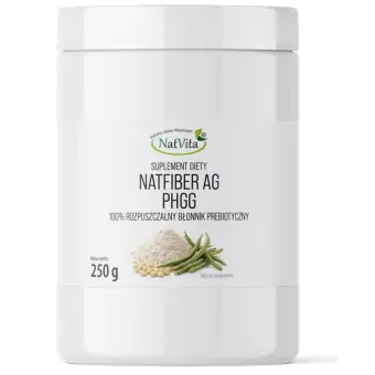 Błonnik rozpuszczalny pokarmowy Natfiber AG PHGG proszek 250g NatVita cena 78,90zł