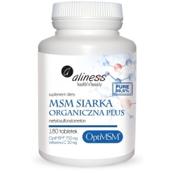 Aliness MSM Siarka Organiczna PLUS 180tabletek cena 44,90zł