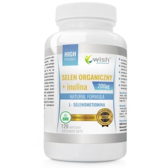 Wish Pharmaceutical Selen Organiczny L- Selenometionina 200µg +BCAA Aminokwas +Prebiotyk 120kapsułek cena 22,99zł