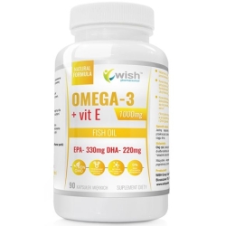 Wish Pharmaceutical Omega 3 1000mg Forte Gold EPA330 DHA220 +  Witamina E 90kapsułek cena 33,90zł