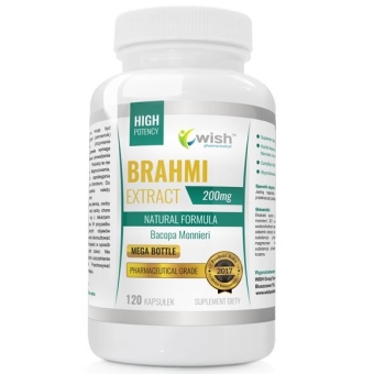 Wish Pharmaceutical Brahmi Bacopa Monnieri 200mg ekstrakt 20:1 120kapsułek cena 48,90zł