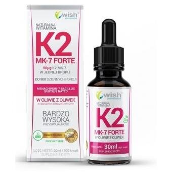 Wish Pharmaceutical Naturalna Witamina K2 Mk 7 Z Natto Forte Dla Wegan Krople 30ml