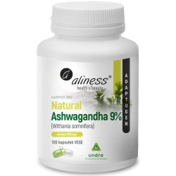 Aliness Naturalna Ashwaganda 555mg 9% 100kapsułek cena 44,90zł