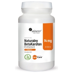 Aliness Naturalny BetaKaroten 14mg (ProWitamina A 23 333 IU) Vege 100tabletek cena 43,90zł