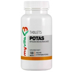 Myvita Potas 450mg 100tabletek cena 15,95zł