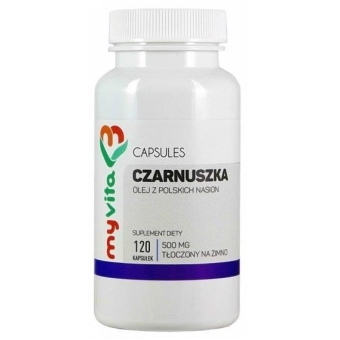 MyVita Olej z czarnuszki 500mg 120kapsułek cena 40,95zł