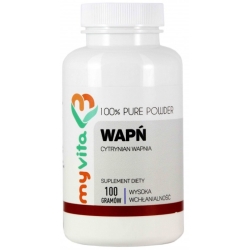 MyVita Wapń (Cytrynian wapnia) proszek 100g cena 13,95zł