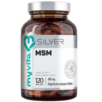 Myvita Silver Pure MSM 600mg 120kapsułek cena 47,00zł