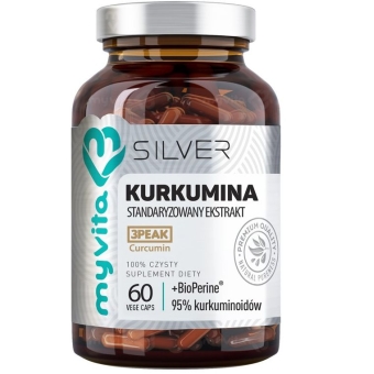 MyVita Silver Pure Kurkumina standaryzowany ekstrakt + piperyna 60kapsułek cena 40,90zł
