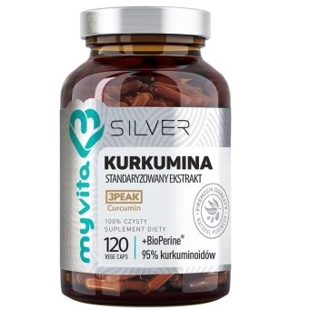 Myvita Silver Pure Kurkumina standaryzowany ekstrakt + piperyna 120kapsułek cena 69,00zł