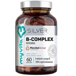 Myvita Silver Pure Witamina B-Complex 100% 60kapsułek cena 39,50zł