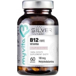 Myvita Silver Pure Witamina B12 Forte 100mcg 60kapsułek cena 34,00zł