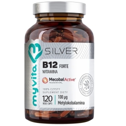 Myvita Silver Pure Witamina B12 Forte 100mcg 120kapsułek cena 52,00zł