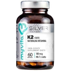 Myvita Silver Pure Witamina K2 forte 100mcg 60kapsułek cena 42,00zł