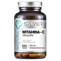 Myvita Silver Pure Witamina C forte 1000mg dzika róża, bioflawonoidy cytrusowe 100kapsułek cena 49,00zł