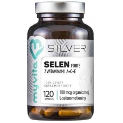 Myvita Silver Pure Selen forte 100mcg z witaminami A+C+E 120kapsułek cena 59,90zł