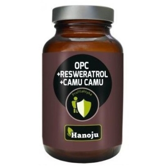 Hanoju OPC + Resveratrol + Bio Camu Camu 500mg 60kapsułek Hanoju cena 128,09zł