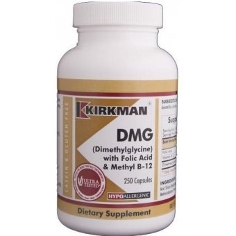 Kirkman DMG with Folic Acid & B12 (Hypoallergenic) kwas foliowy i witamina B12 250kapsułek cena 375,19zł