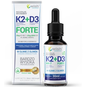 Wish Pharmaceutical Witamina K2 + D3 Forte 30ml 900kropli cena 51,25zł