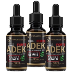 Zestaw: 3 x Progress Labs Witamina ADEK Complex A, D3, E, K2 MK-7 krople dla wegan 30ml cena 141,00zł