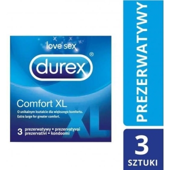Durex Comfort XL prezerwatywy 3sztuki cena 12,00zł