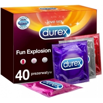 Durex Prezerwatywy Fun Explosion Mix 40sztuk cena 68,00zł